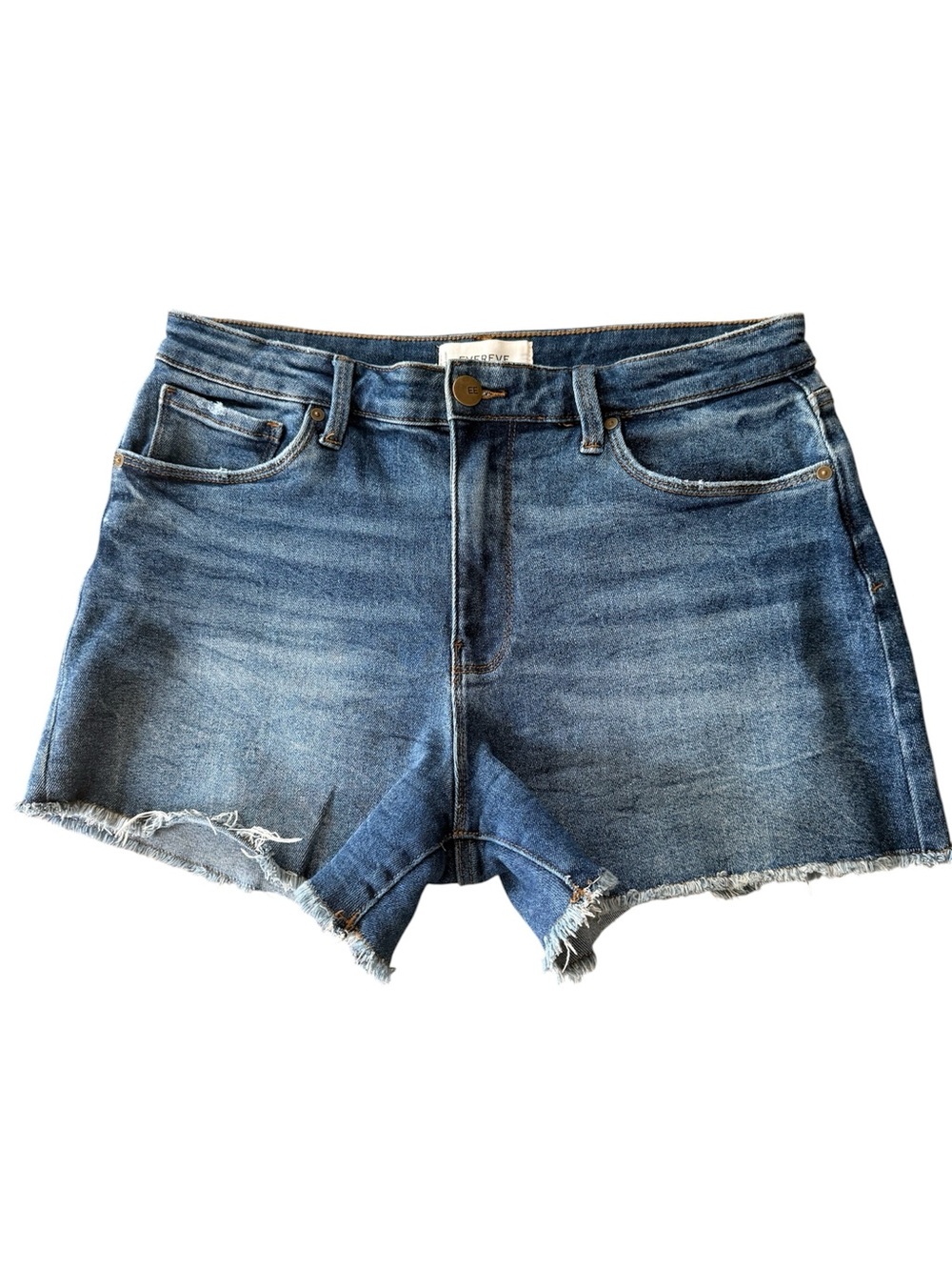Evereve The Ever Denim Jean Shorts Frayed Hem Boho Festival Size 31 L